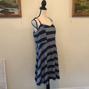 Torrid spaghetti strap blue and white dress